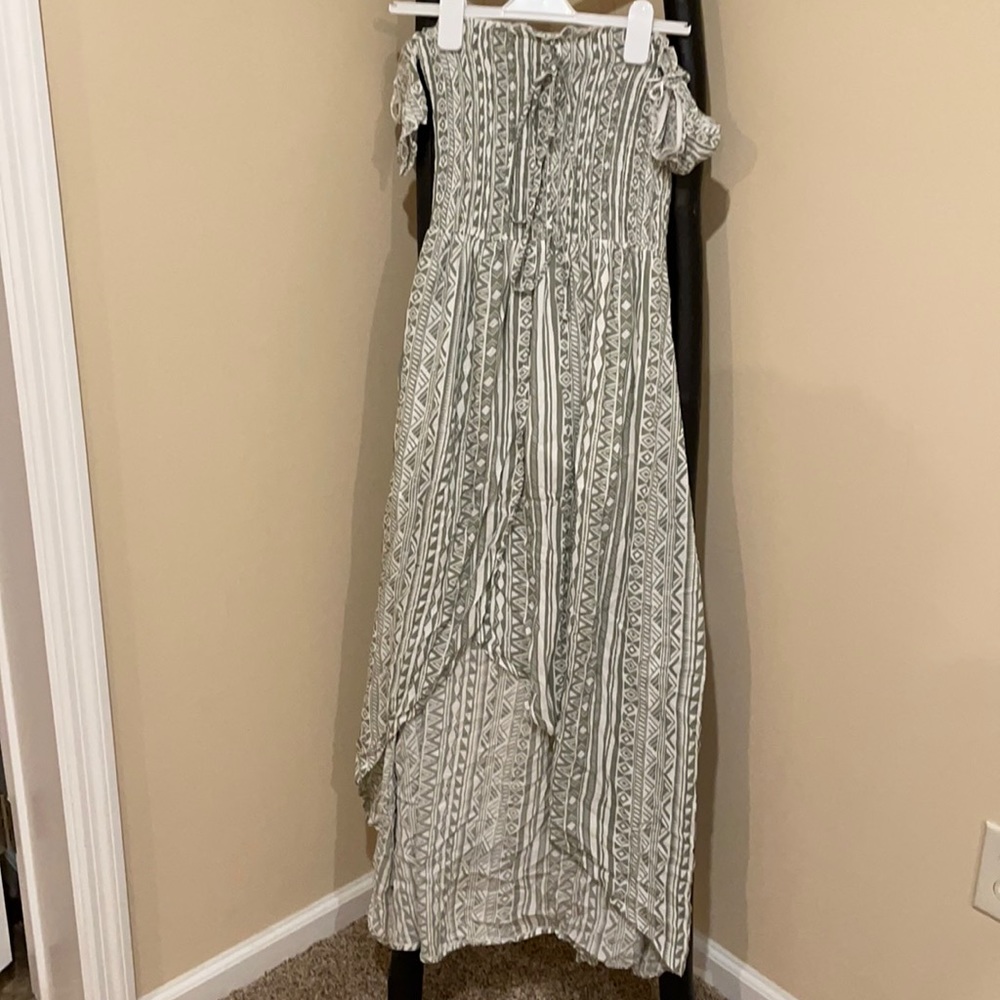 Smocked High-Low Off the shoulder dress